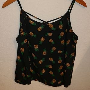 Pineapple print middy/crop top